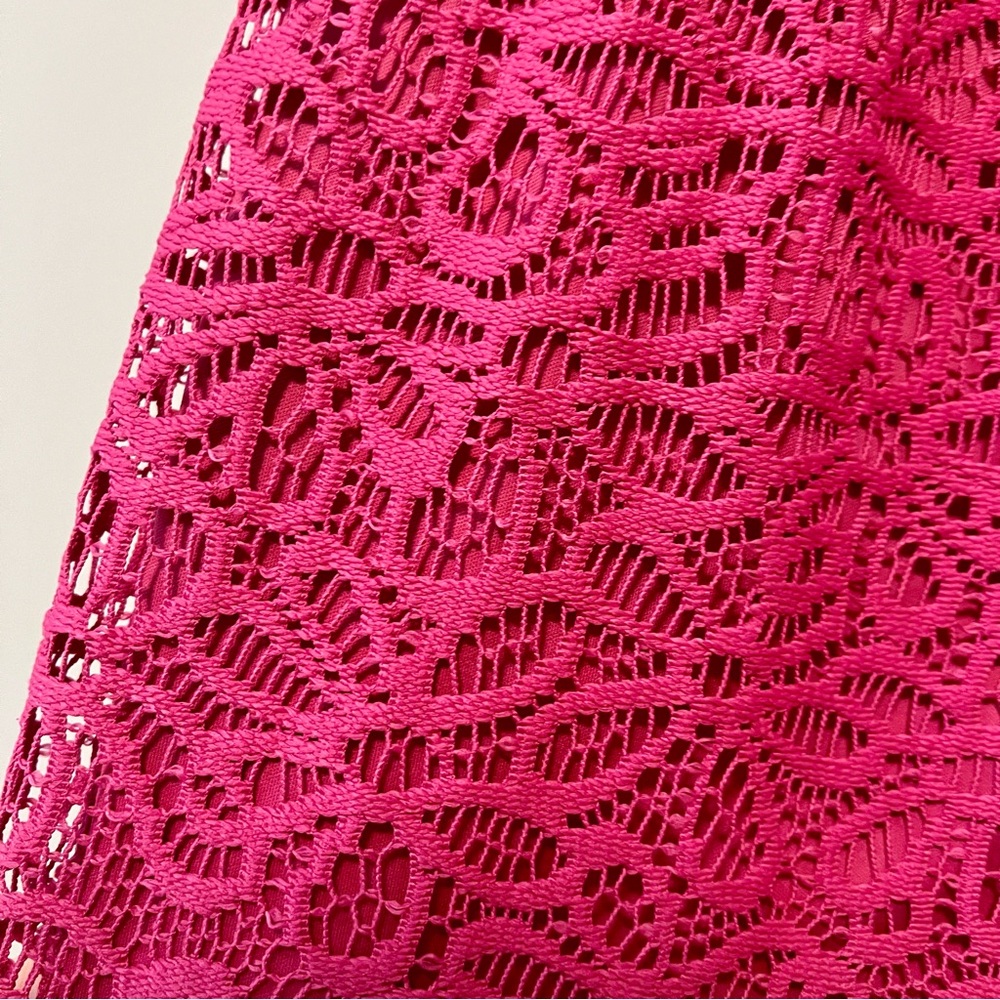 London Times 12 Pink Summer Dress Floral Knit - Picture 7 of 8